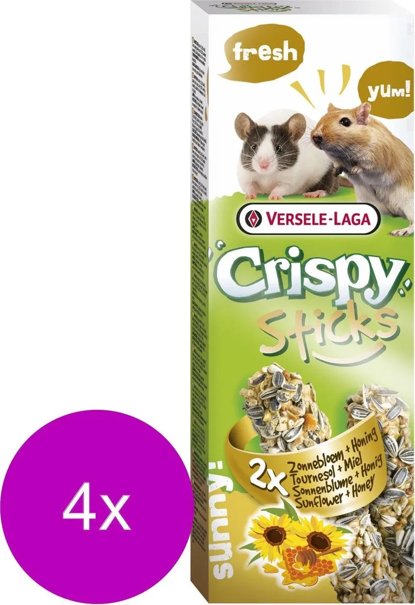 Versele-Laga Crispy Sticks Gerbil & Muis Zonnebloem - 220g (4x55g)