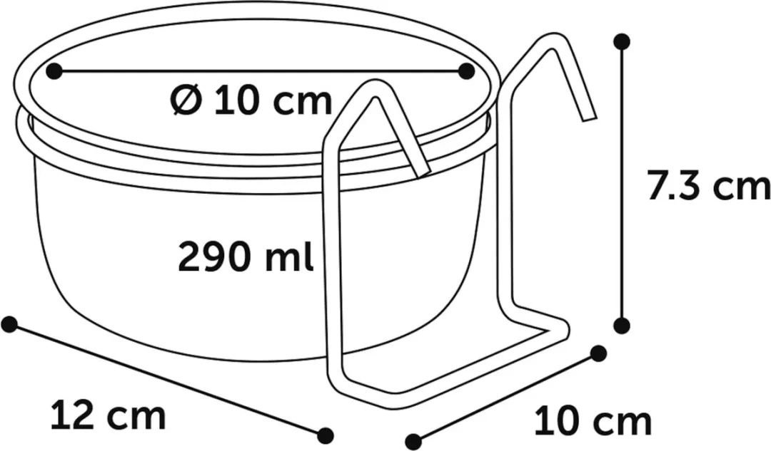 Flamingo Avaro Eet- en Drinkpot 290ml - 10cm - Rood/Zwart