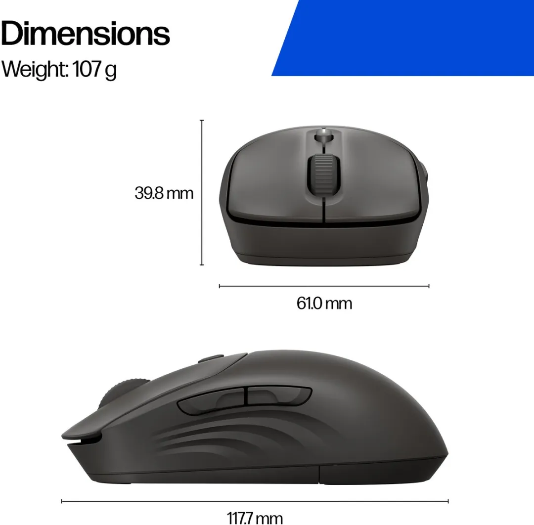 HP 405 Quiet Wireless Mouse AZ7B3AA#ABB - Zwart