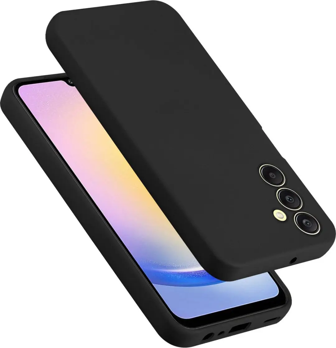 Cadorabo Hoesje geschikt voor Samsung Galaxy A25 in LIQUID ZWART