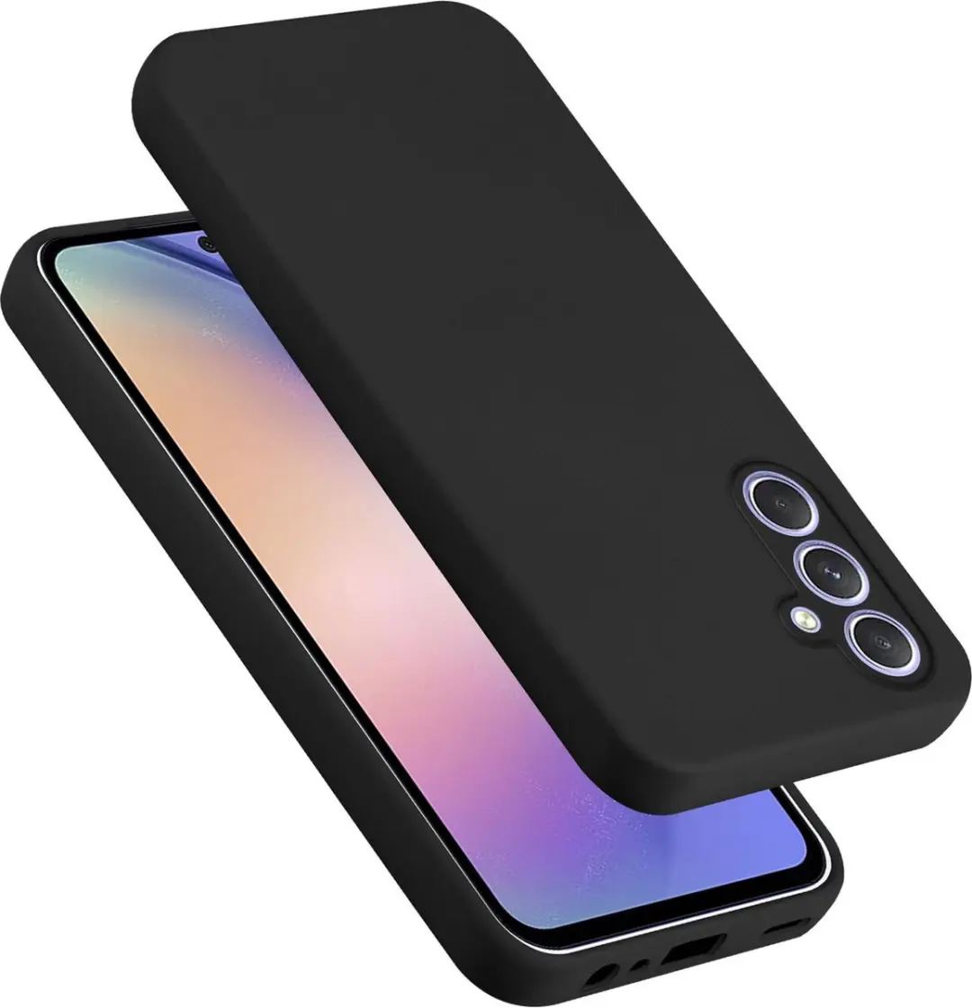 Cadorabo Hoesje geschikt voor Samsung Galaxy A54 5G in LIQUID ZWART - Beschermhoes gemaakt van flexibel TPU silicone Case Cover