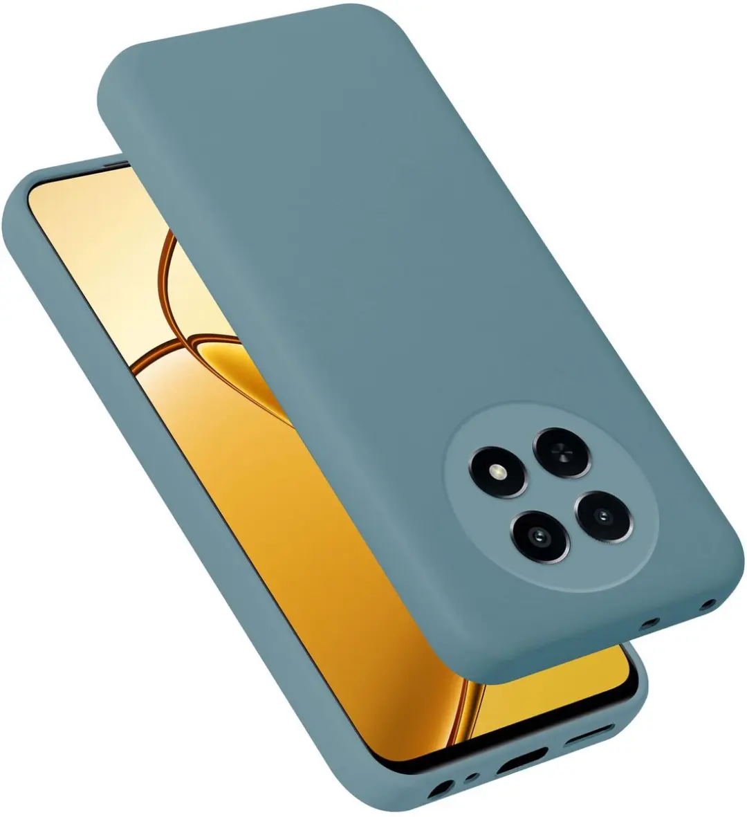 Cadorabo Hoesje geschikt voor Realme 12X Case in Liquid Groen Beschermhoes gemaa