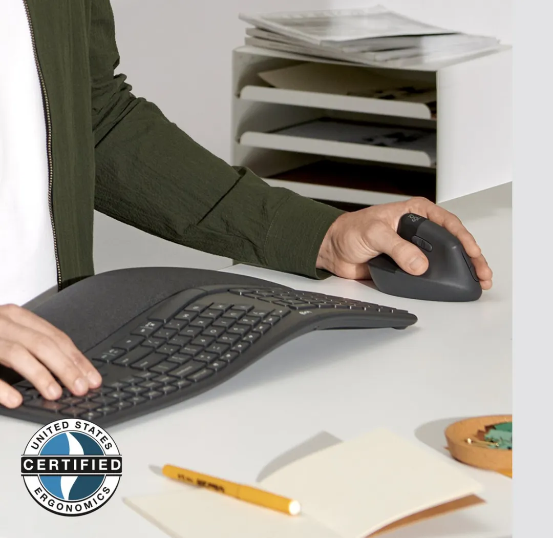Logitech Lift 910-006495 Verticale Muismuis - Linkshandig - Donkergrijs