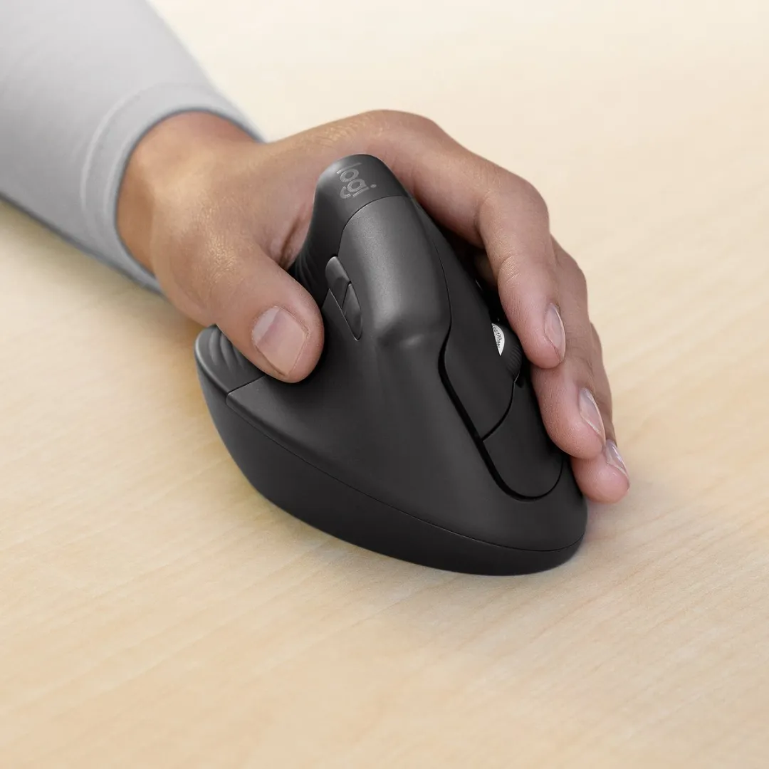 Logitech Lift 910-006495 Verticale Muismuis - Linkshandig - Donkergrijs