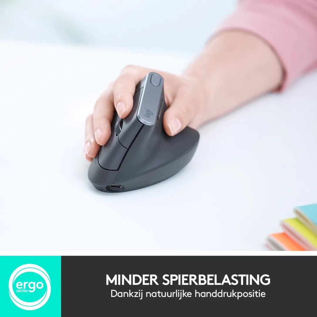 Logitech MX Vertical Draadloze Ergonomische Muis - Grijs