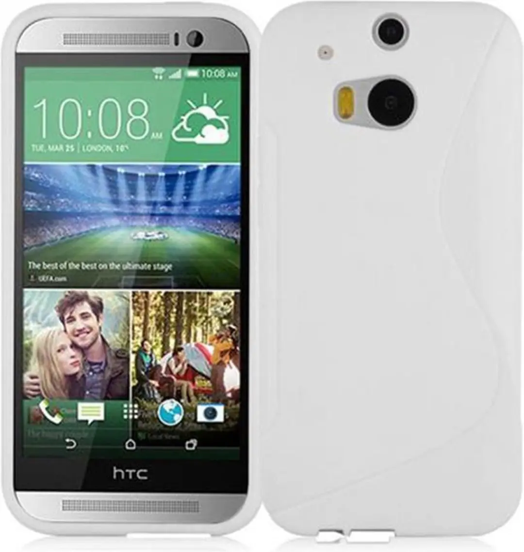 Cadorabo Hoesje geschikt voor HTC ONE M8 in MAGNESIUM WIT