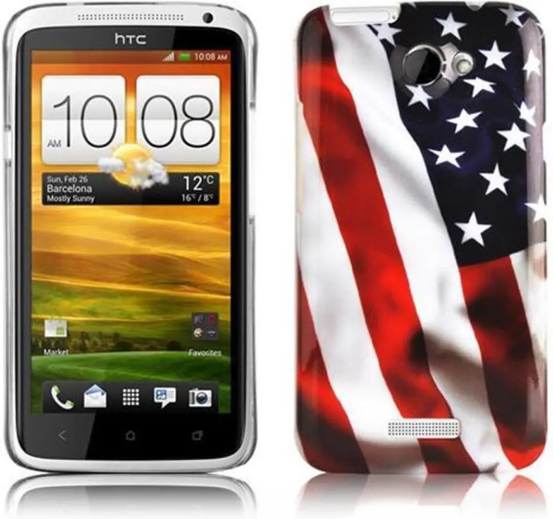 Cadorabo Hoesje geschikt voor HTC ONE X / X+ met STARS AND STRIPES opdruk
