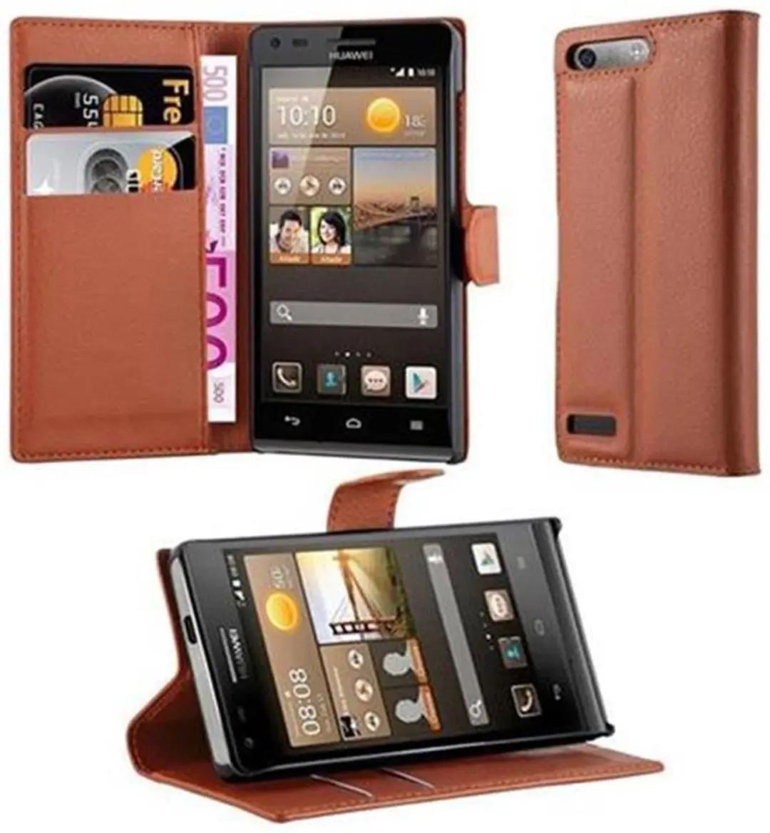 Cadorabo Hoesje geschikt voor Huawei ASCEND G6 in CHOCOLADE BRUIN