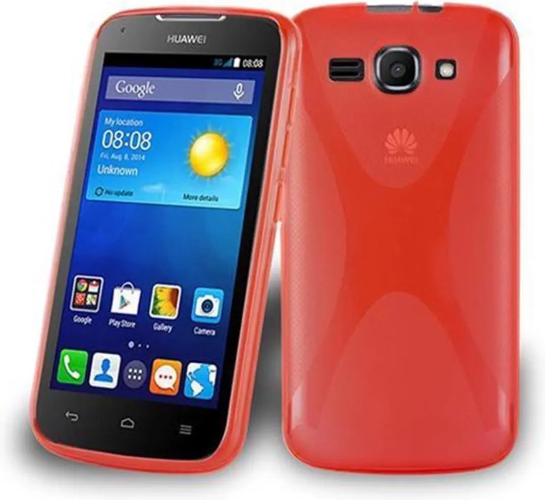 Cadorabo Hoesje geschikt voor Huawei ASCEND Y520 in INFERNO ROOD - Beschermhoes gemaakt van flexibel TPU silicone Case Cover