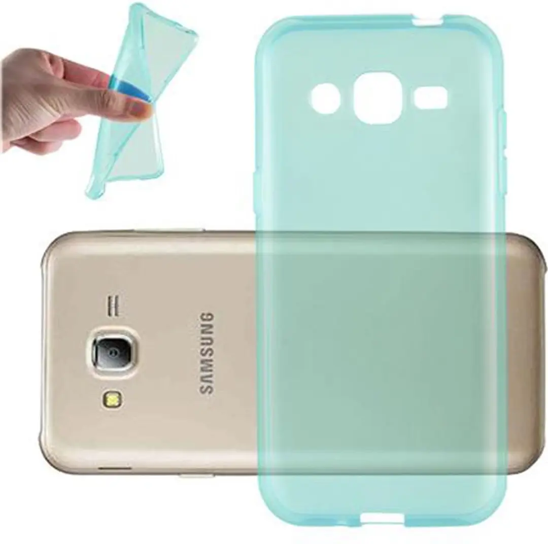 Cadorabo Hoesje geschikt voor Samsung Galaxy J2 2015 in TRANSPARANT BLAUW