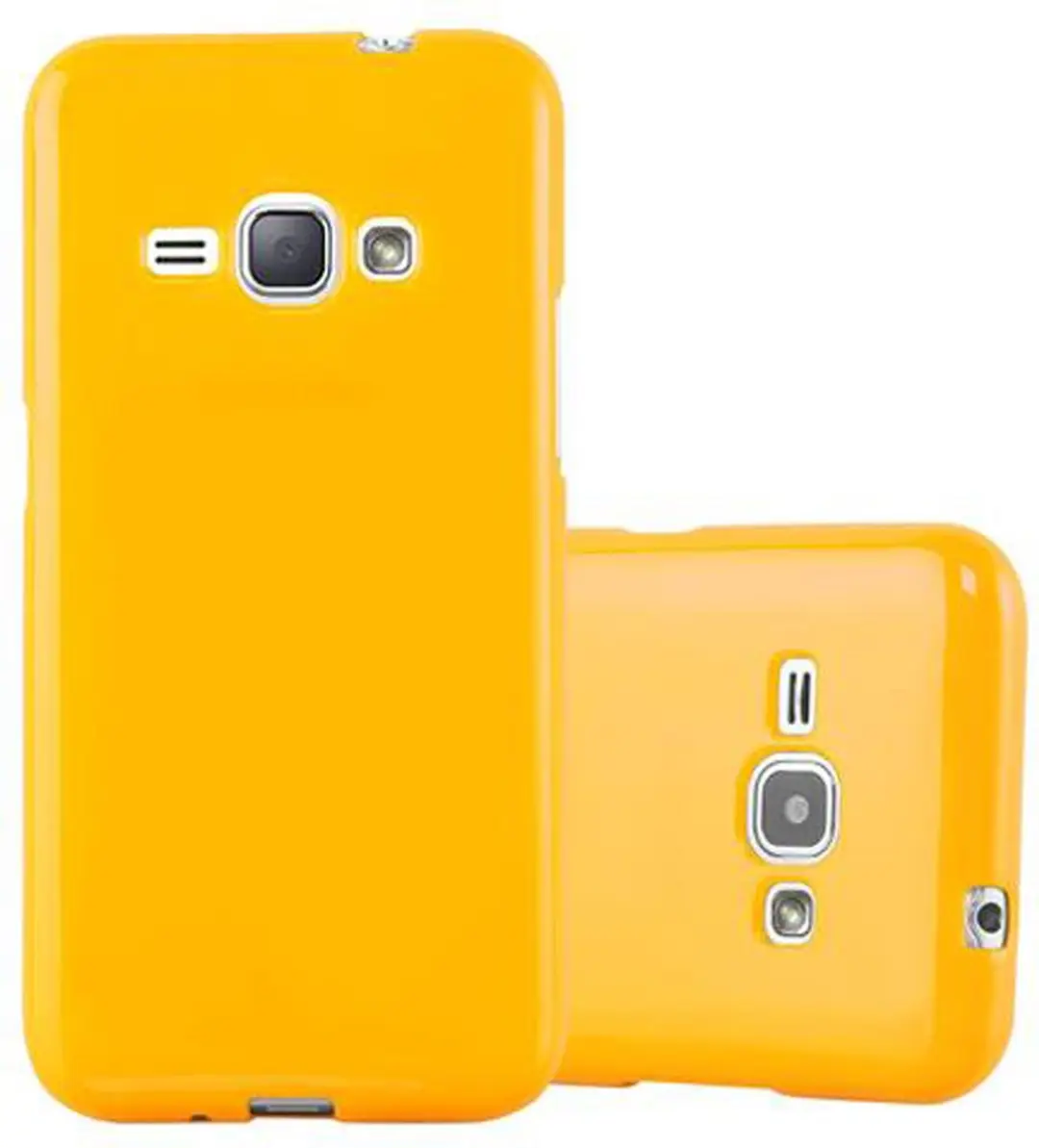 Cadorabo Hoesje geschikt voor Samsung Galaxy J1 2015 in JELLY GEEL