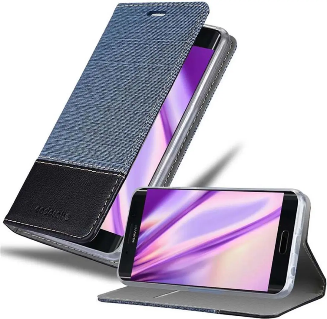 Cadorabo Hoesje geschikt voor Huawei MATE 9 PRO in DONKERBLAUW ZWART - Beschermhoes met magnetische sluiting, standfunctie en kaartvakje Book Case Cover Etui