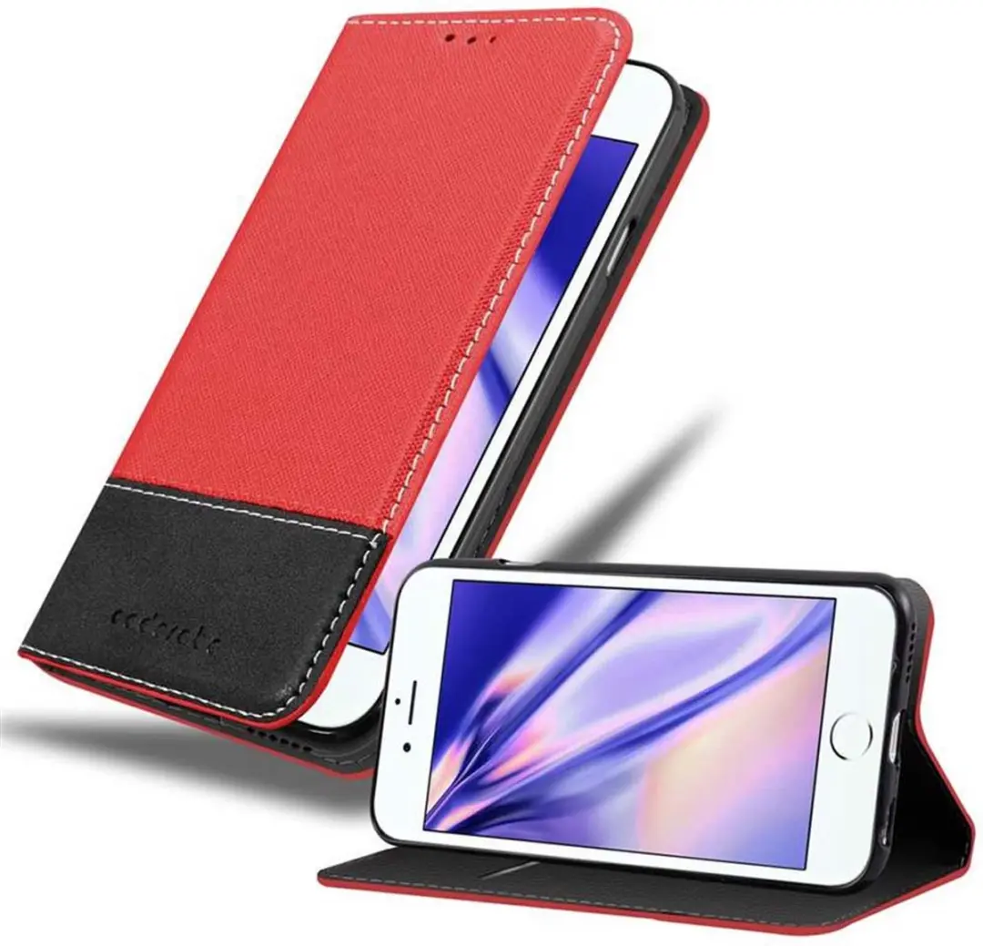 Cadorabo Hoesje geschikt voor Apple iPhone 6 PLUS / 6S PLUS in ROOD ZWART