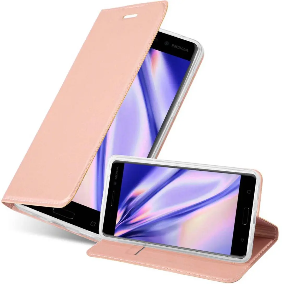 Cadorabo Hoesje geschikt voor Nokia 6 2017 in CLASSY ROSE GOUD