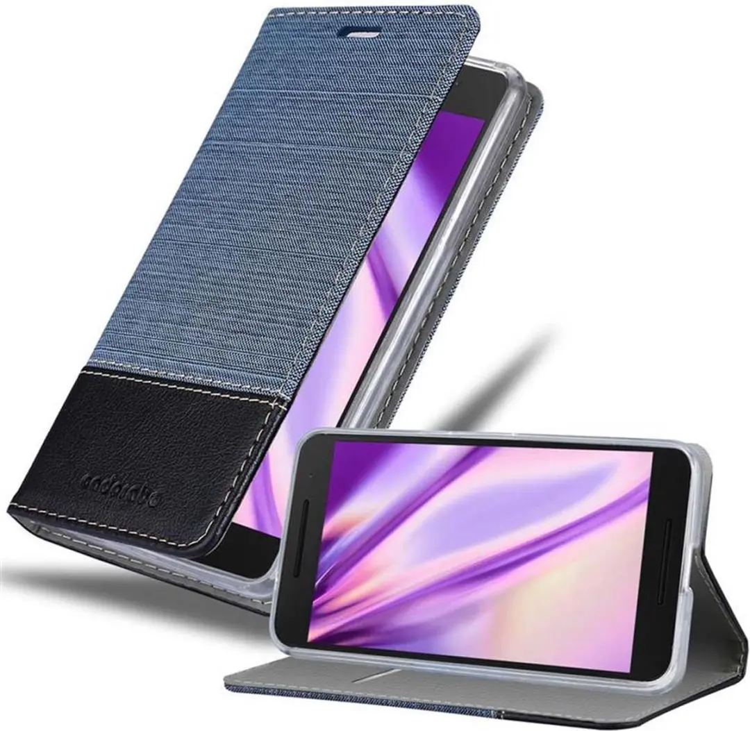 Cadorabo Hoesje geschikt voor Huawei Google NEXUS 6P in DONKERBLAUW ZWART