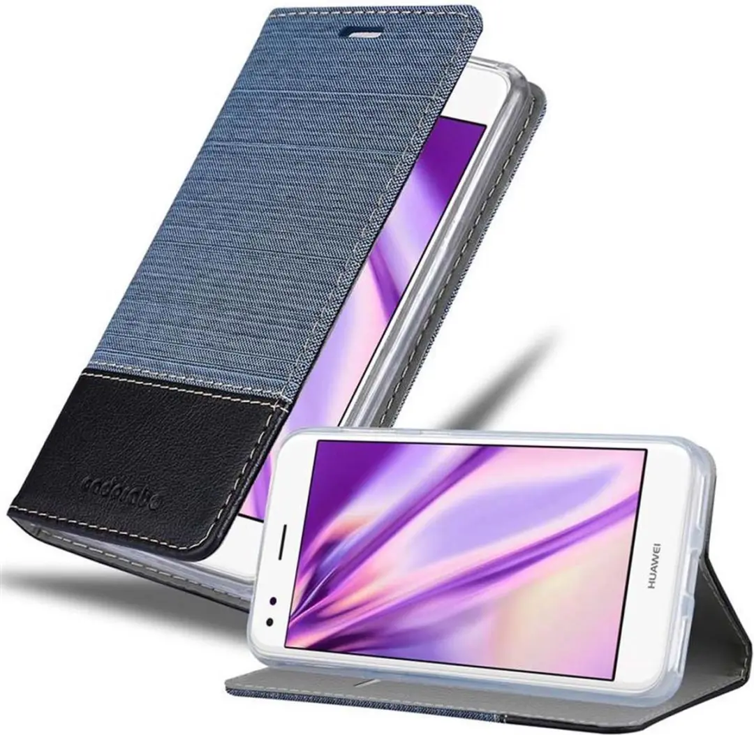 Cadorabo Hoesje geschikt voor Huawei Enjoy 7 in DONKERBLAUW ZWART