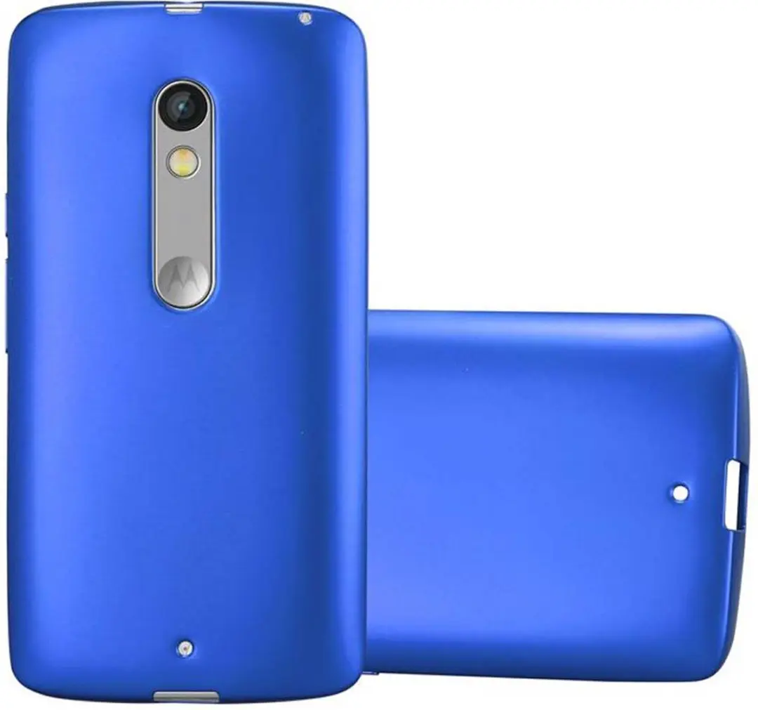 Cadorabo Hoesje geschikt voor Motorola MOTO X PLAY in METAAL BLAUW