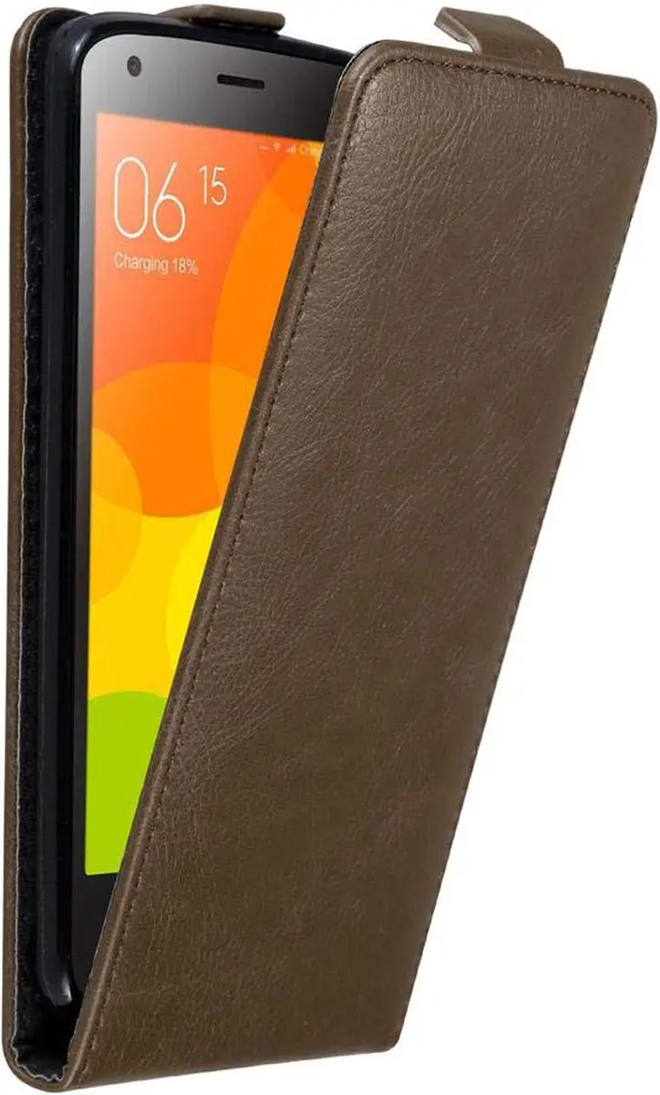 Cadorabo Hoesje geschikt voor Xiaomi Mi 2 in KOFFIE BRUIN - Beschermhoes in flip design Case Cover met magnetische sluiting