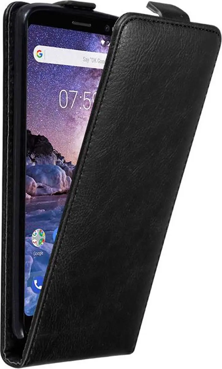 Cadorabo Hoesje geschikt voor Nokia 7 PLUS in ZWARTE NACHT