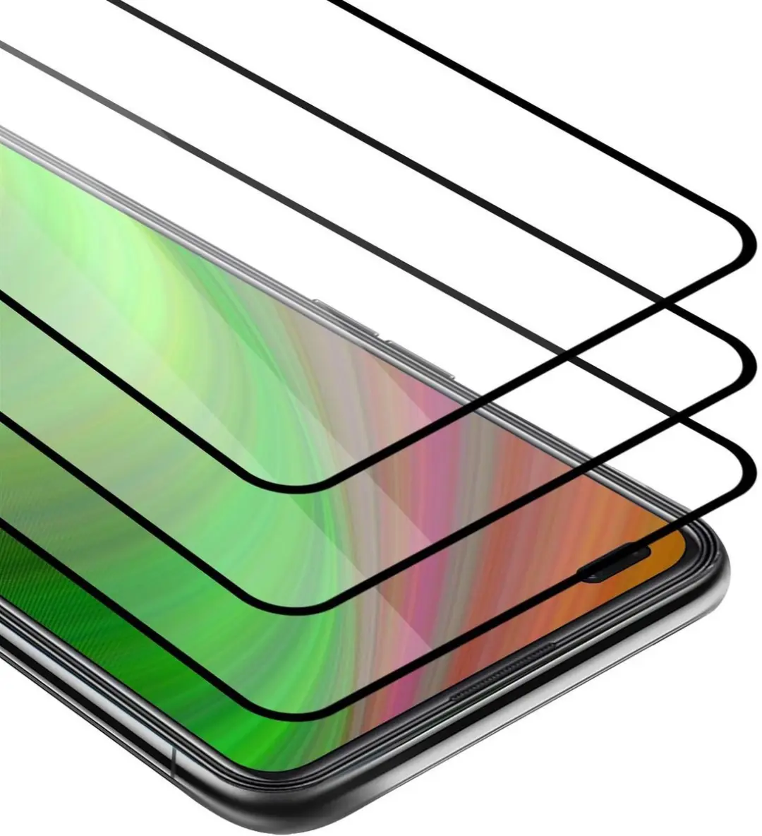 Cadorabo 3x Screenprotector geschikt voor Oppo Reno4 Z Volledig scherm pantserfo