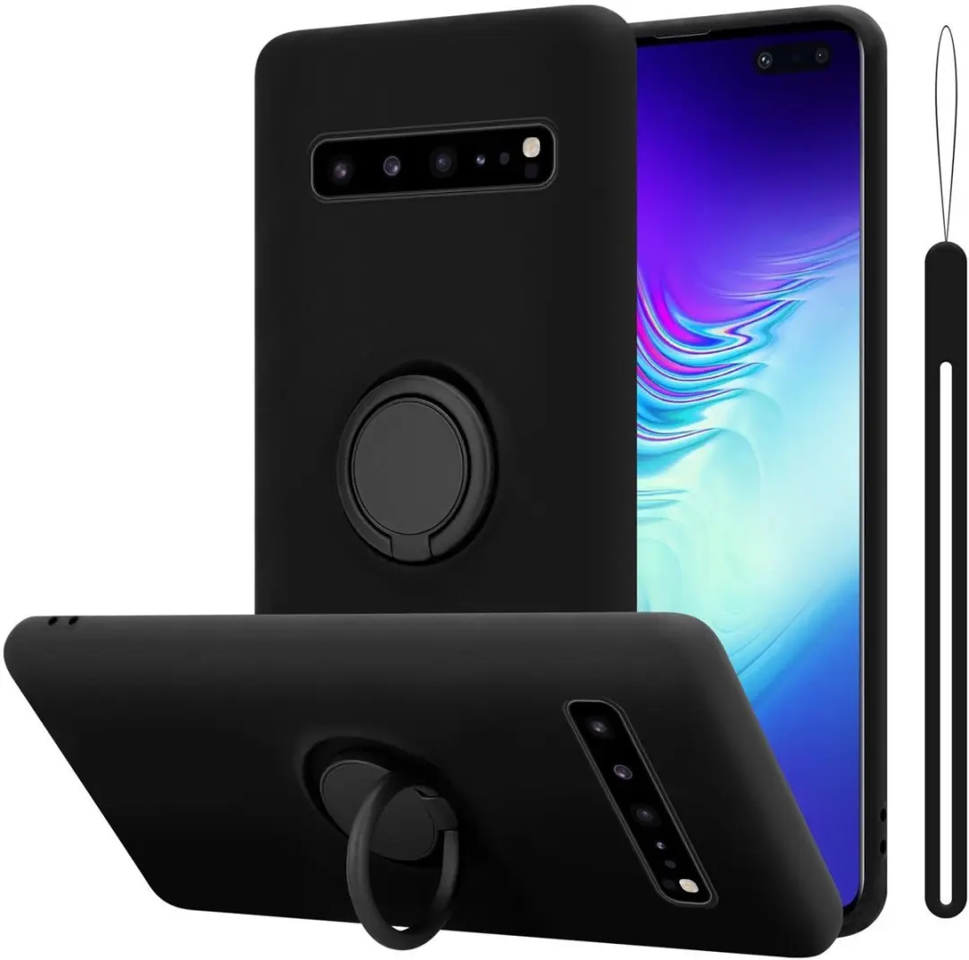 Cadorabo Hoesje geschikt voor Samsung Galaxy S10 5G in LIQUID ZWART