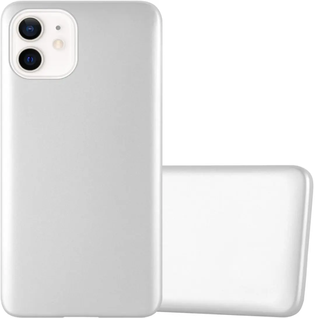 Cadorabo Hoesje geschikt voor Apple iPhone 12 MINI in METALLIC ZILVER