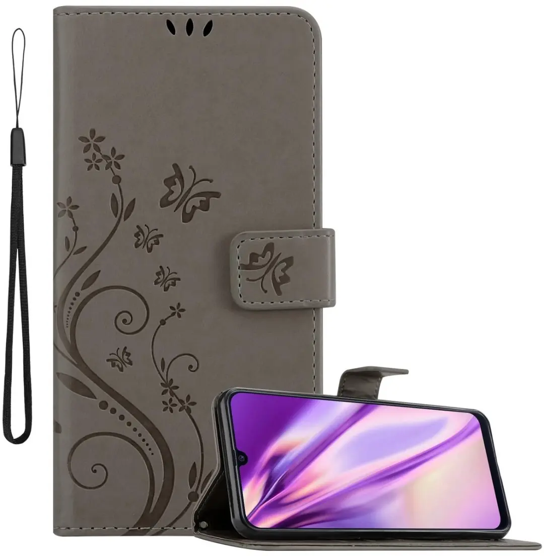 Cadorabo Hoesje geschikt voor Samsung Galaxy M31 in BLOEMEN GRIJS