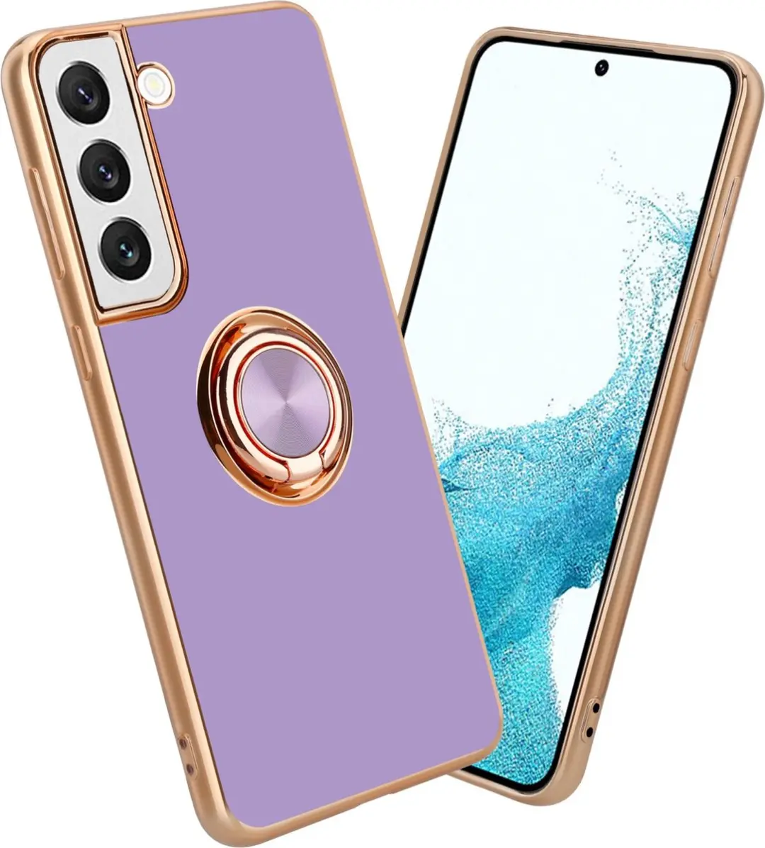 Cadorabo Hoesje geschikt voor Samsung Galaxy S22 in Glossy Licht Paars