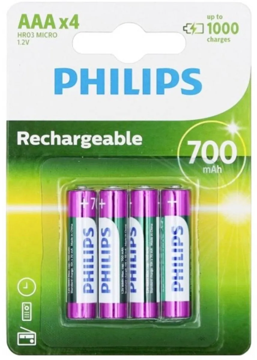 Philips Oplaadbare AAA Batterijen 700mAh - 4 Stuks