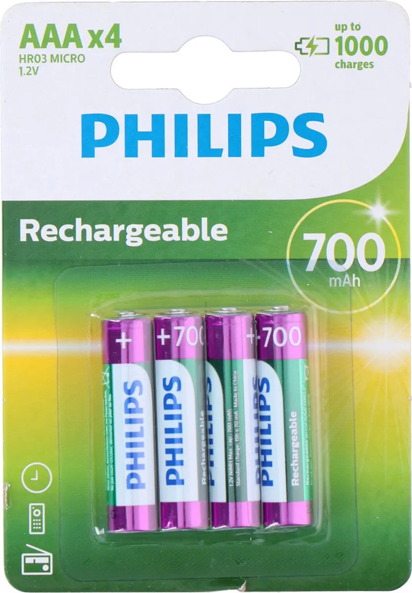 Philips Oplaadbare AAA Batterijen 700mAh