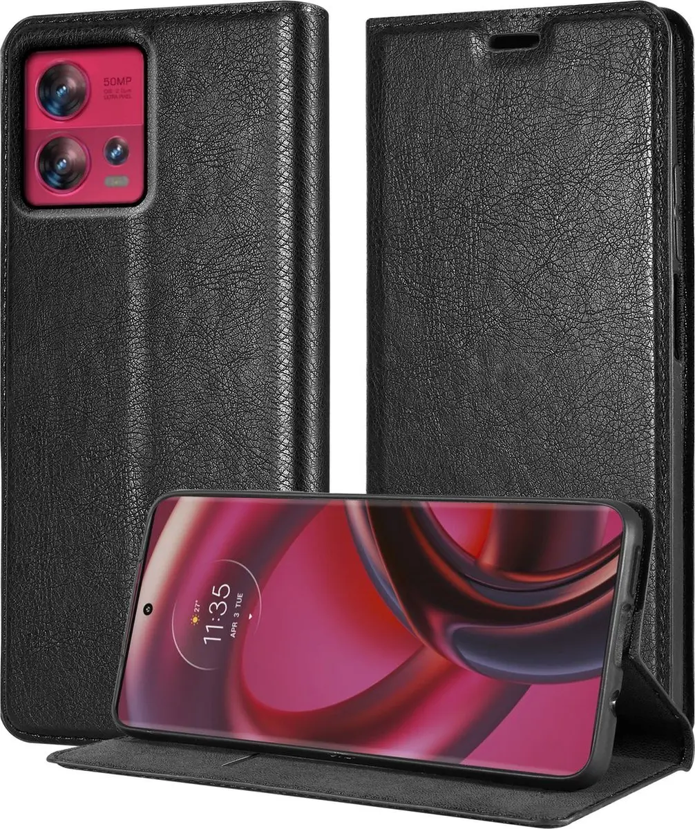 Cadorabo Hoesje geschikt voor Motorola EDGE 30 FUSION in ZWARTE NACHT