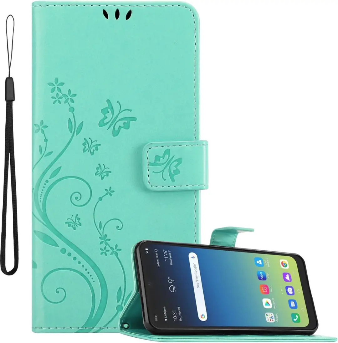 Cadorabo Hoesje geschikt voor LG K40S in BLOEMEN TURKOOIS