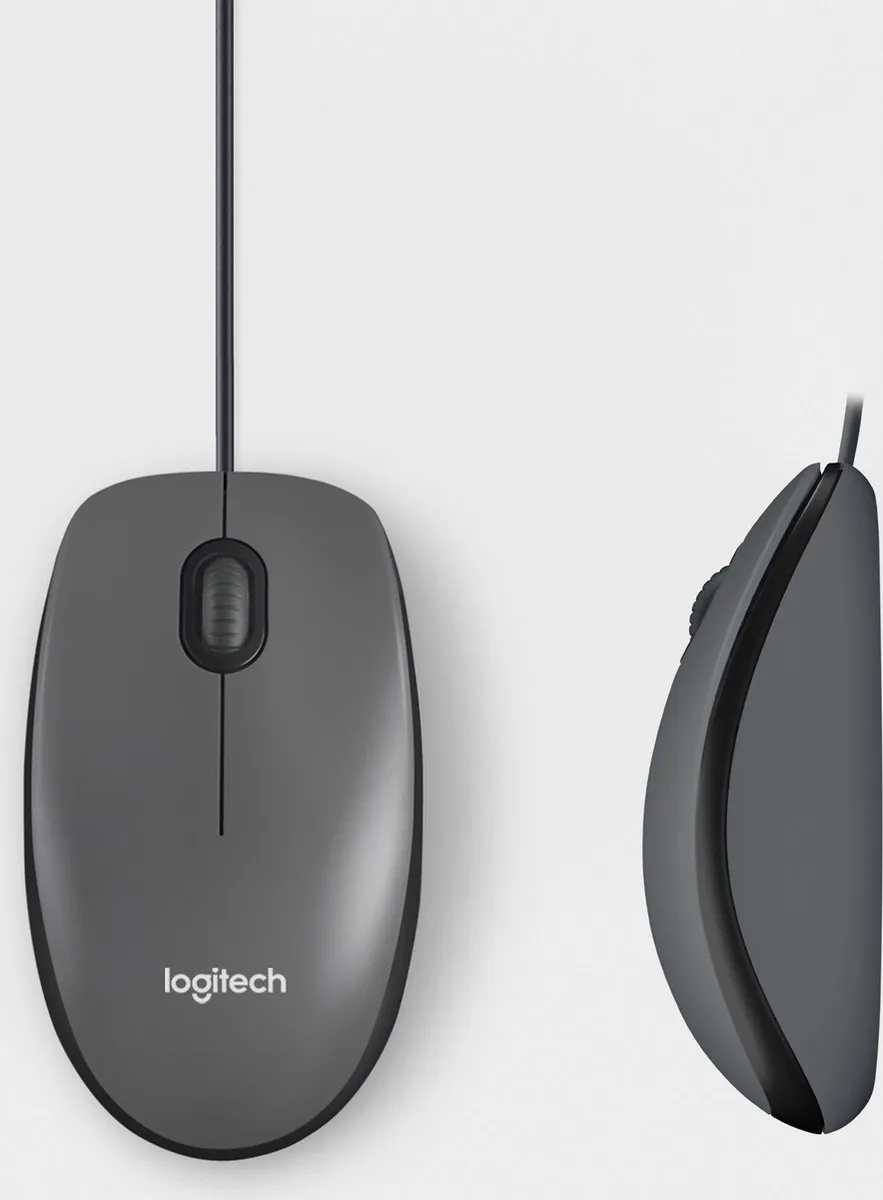Logitech M100 Bedrade USB Muis - Grijs