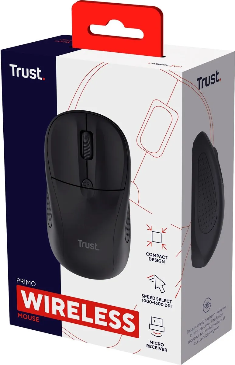 Trust Primo 24794 Draadloze Muis - Zwart - afbeelding 6 van 6
