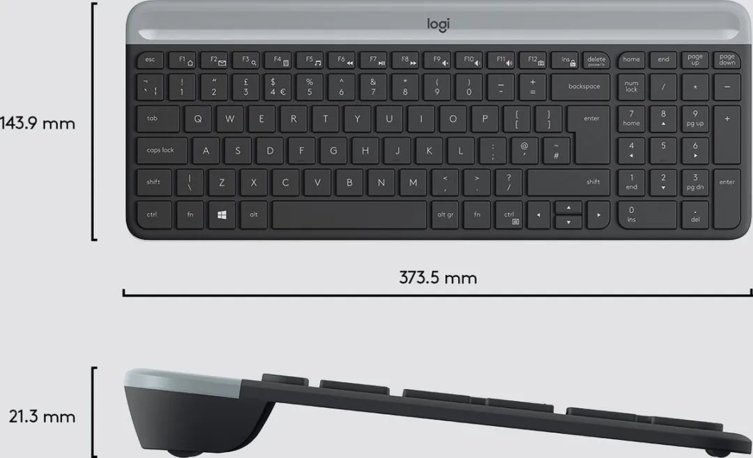 Logitech MK470 Draadloos Toetsenbord & Muis Set - Zwitsers Grafiet - afbeelding 3 van 6