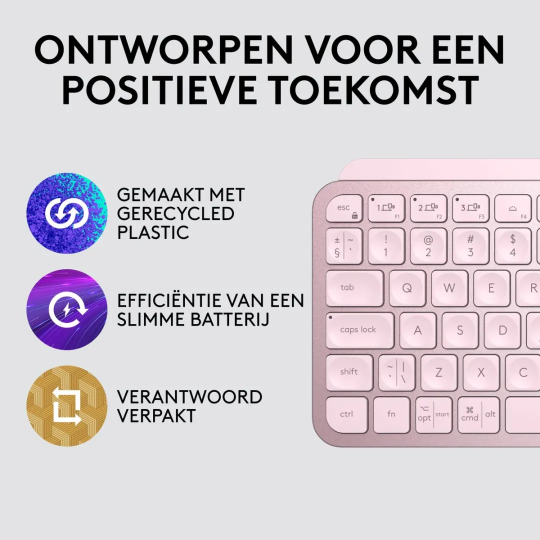 Logitech MX KEYS Mini Draadloos Toetsenbord - Roze - afbeelding 6 van 6