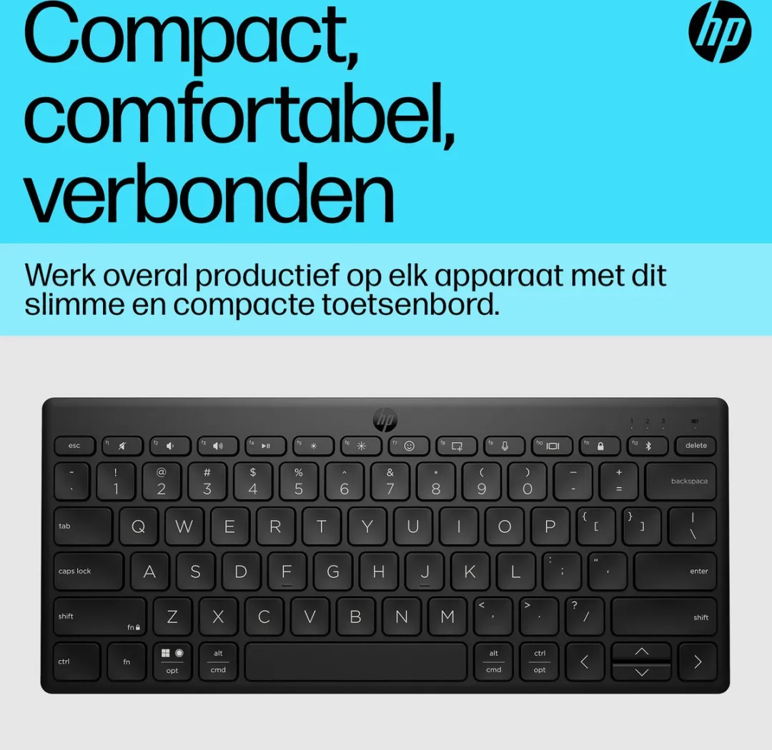 HP 350 Compact Draadloos Toetsenbord 692S8AA#ABB - ISO - Zwart