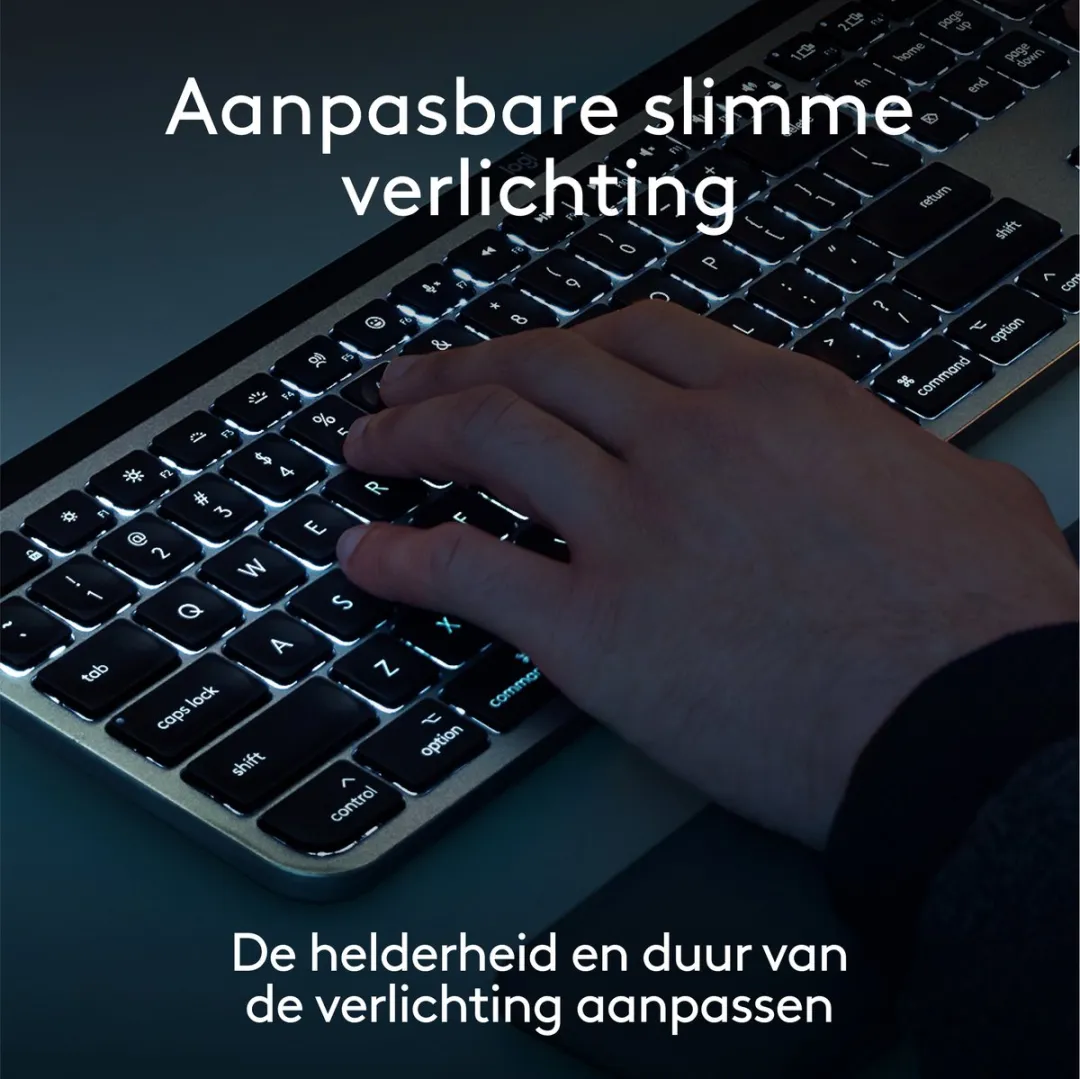 Logitech MX Keys S for Mac - Draadloos Toetsenbord - Bluetooth - Qwerty US INTL - Space Grey