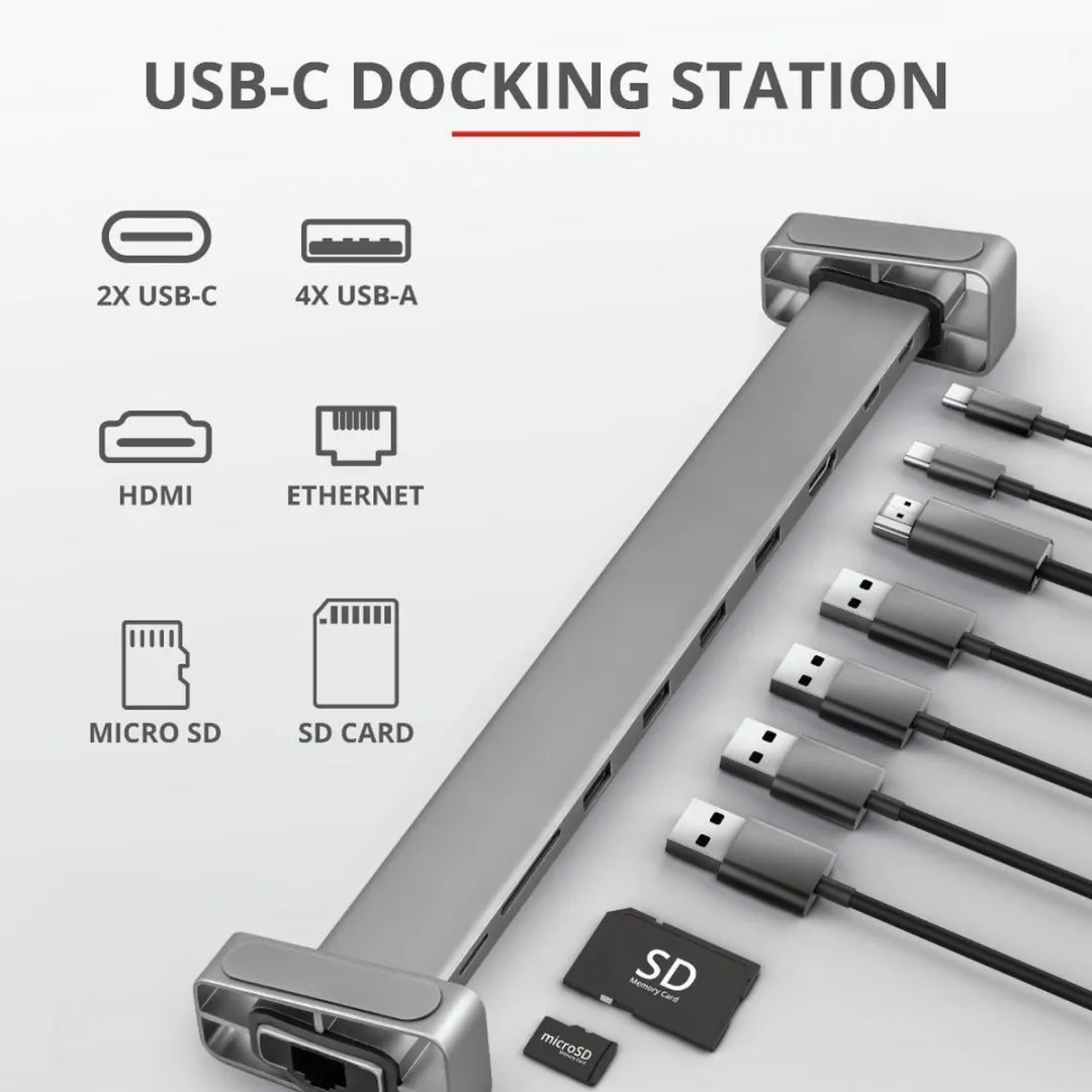 Trust Dalyx 1404460 USB-C Hub 10-in-1 - Aluminium