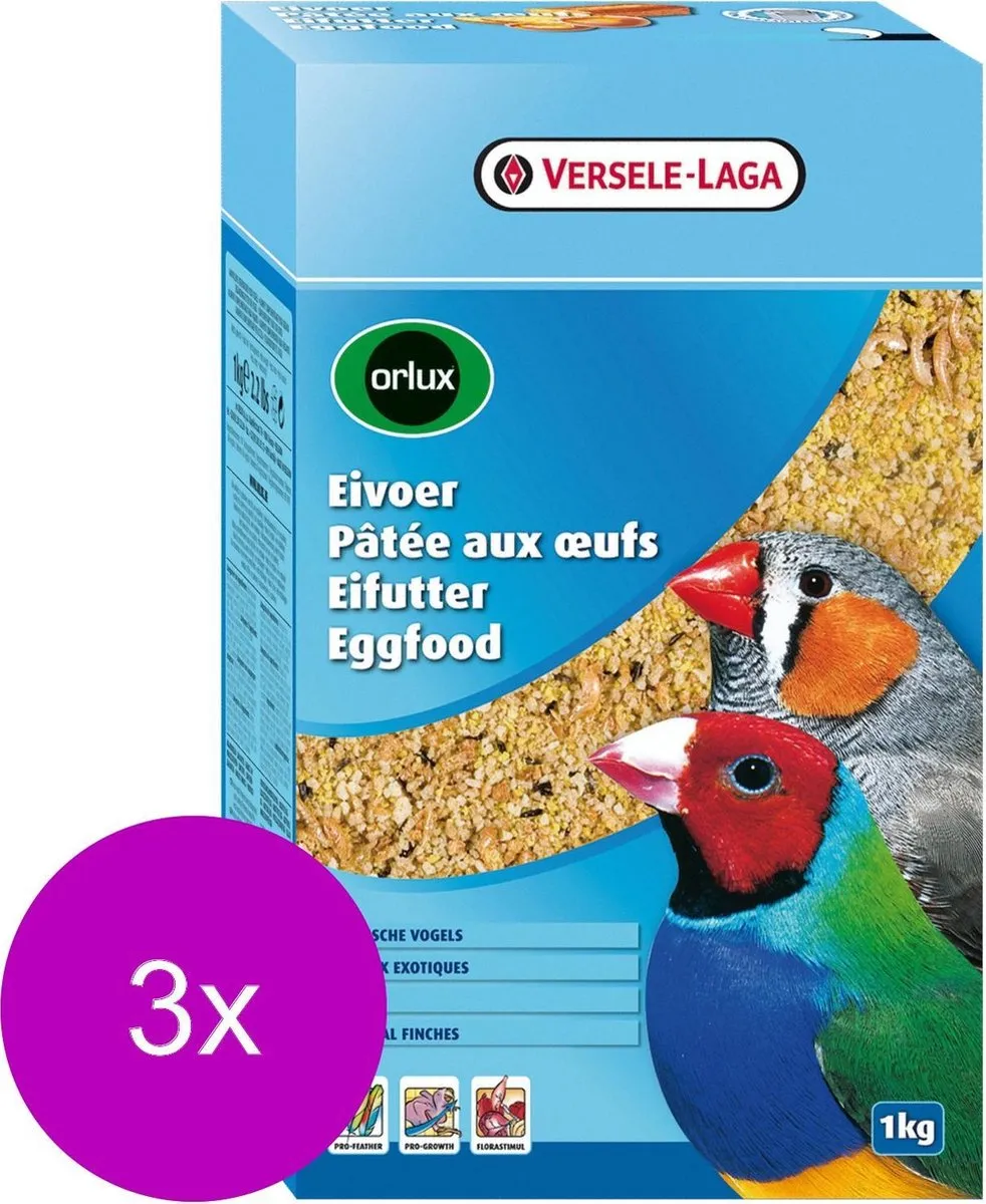 Versele-Laga Orlux Eivoer Droog Tropische Vogels - 3x1kg - afbeelding 2 van 2