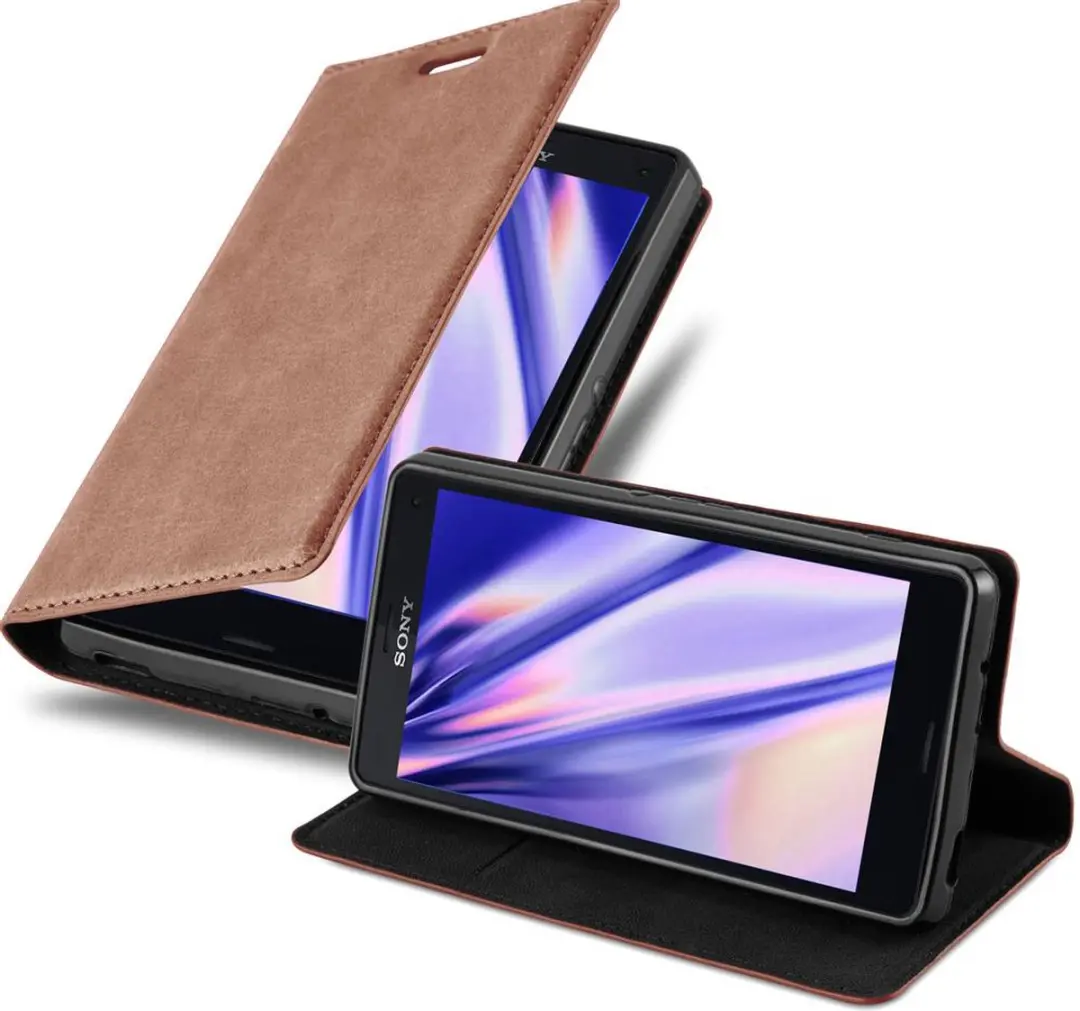 Cadorabo Hoesje geschikt voor Sony Xperia Z3 COMPACT in CAPPUCCINO BRUIN