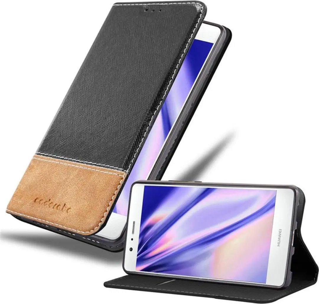 Cadorabo Hoesje geschikt voor Huawei P9 LITE 2016 / G9 LITE in ZWART BRUIN