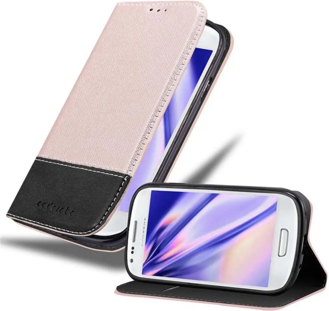 Cadorabo Hoesje geschikt voor Samsung Galaxy S3 MINI in ROSE GOUD ZWART
