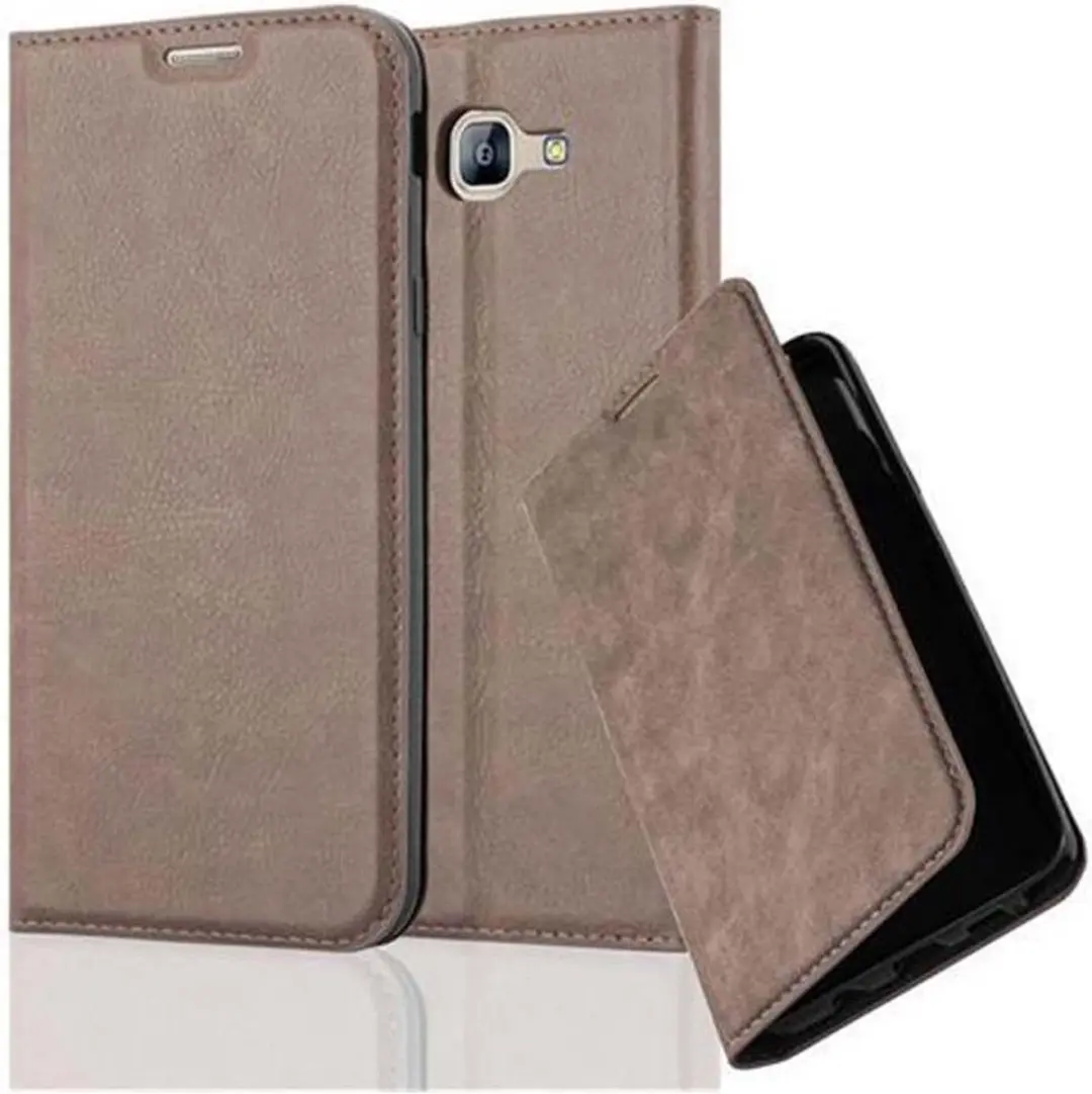 Cadorabo Hoesje geschikt voor Samsung Galaxy A8 2016 in KOFFIE BRUIN - Beschermhoes met magnetische sluiting, standfunctie en kaartvakje Book Case Cover Etui