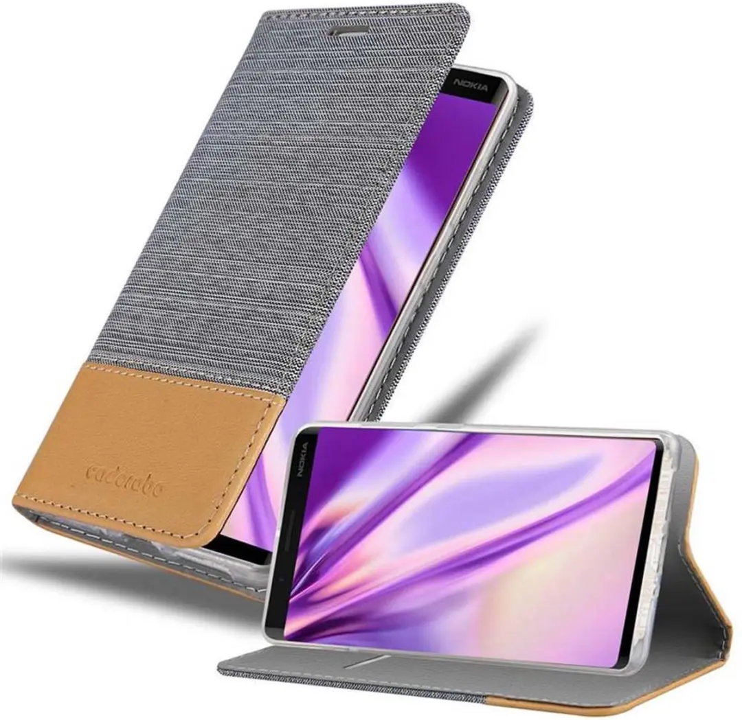 Cadorabo Hoesje geschikt voor Nokia 8 Sirocco in LICHTGRIJS BRUIN