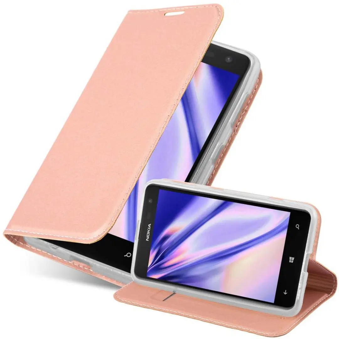 Cadorabo Hoesje geschikt voor Nokia Lumia 625 in CLASSY ROSE GOUD