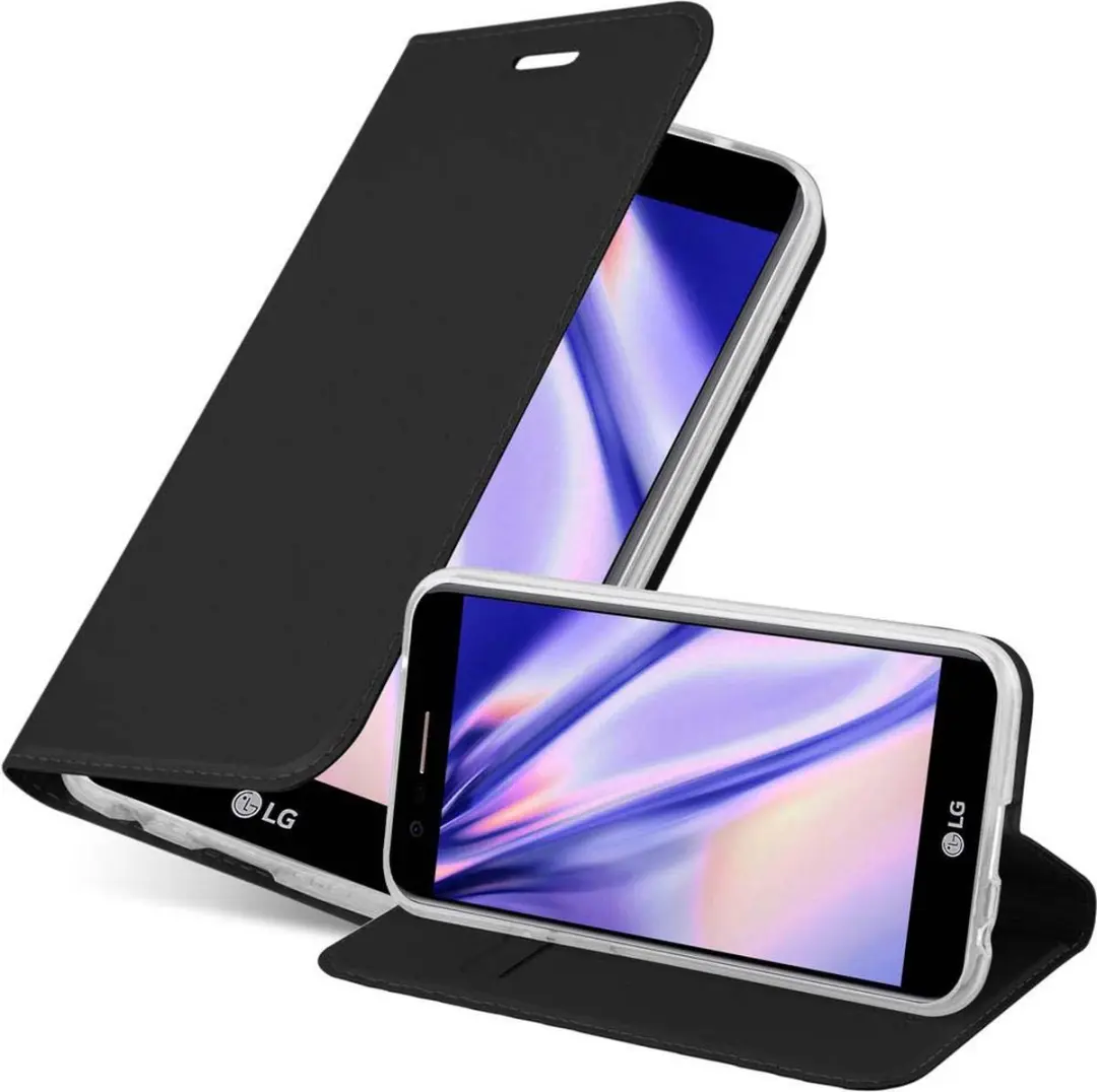 Cadorabo Hoesje geschikt voor LG K10 2017 in CLASSY ZWART