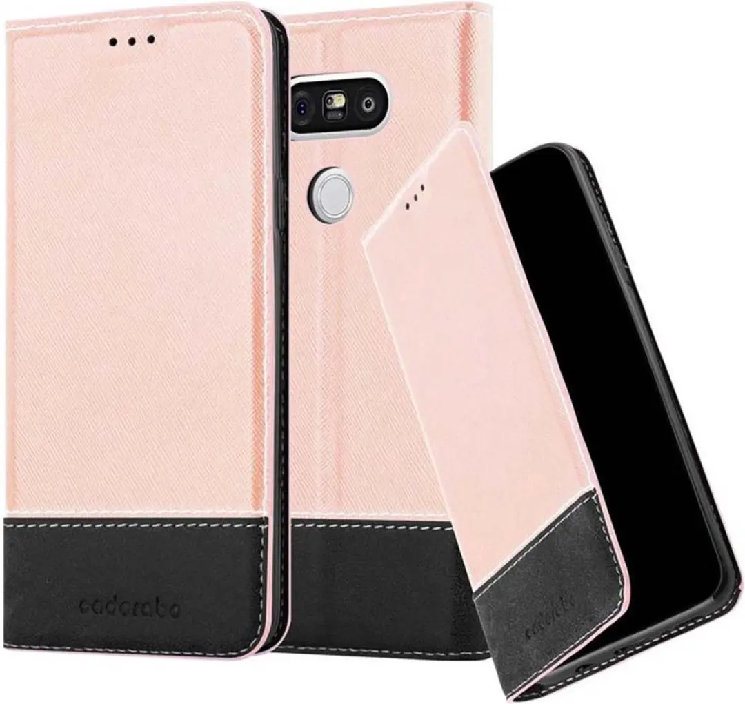 Cadorabo Hoesje geschikt voor LG G5 in ROSE GOUD ZWART