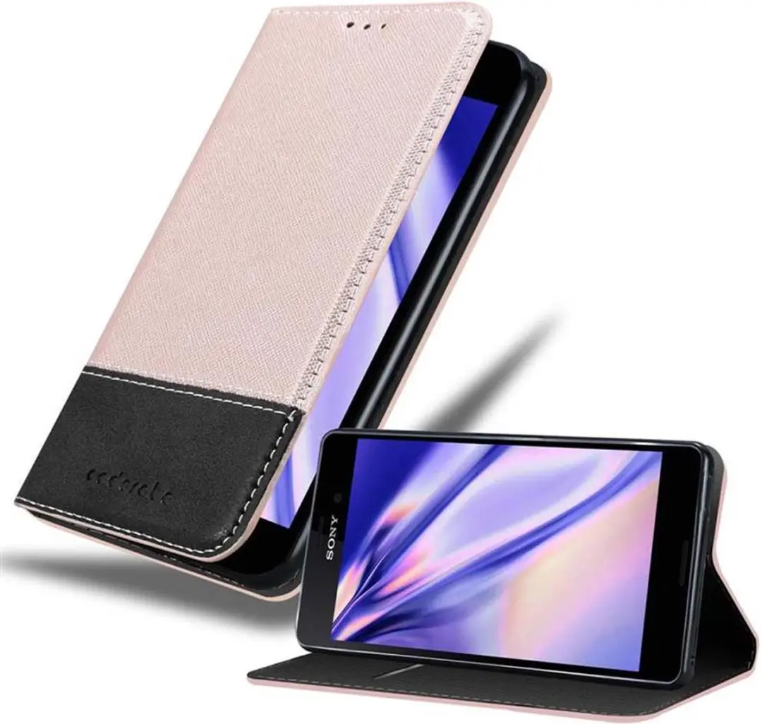 Cadorabo Hoesje geschikt voor Sony Xperia M4 AQUA in ROSE GOUD ZWART