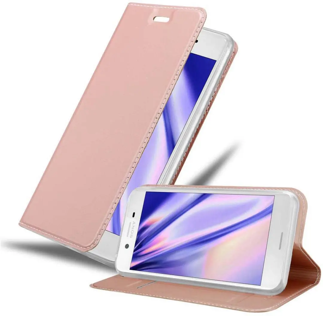 Cadorabo Hoesje geschikt voor Sony Xperia X in CLASSY ROSE GOUD